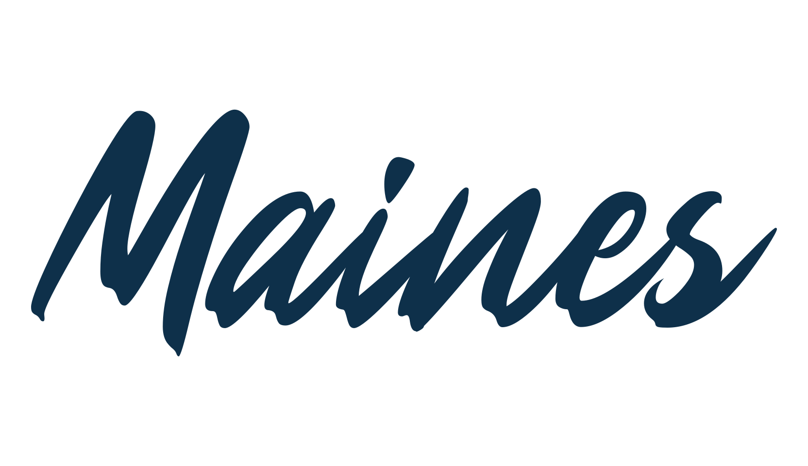 Maines, script brush fancy decorative calligraphy font preview