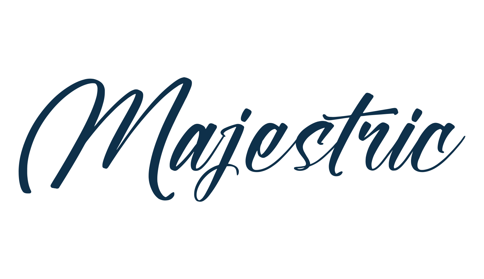 Majestric, script calligraphy fancy decorative font preview