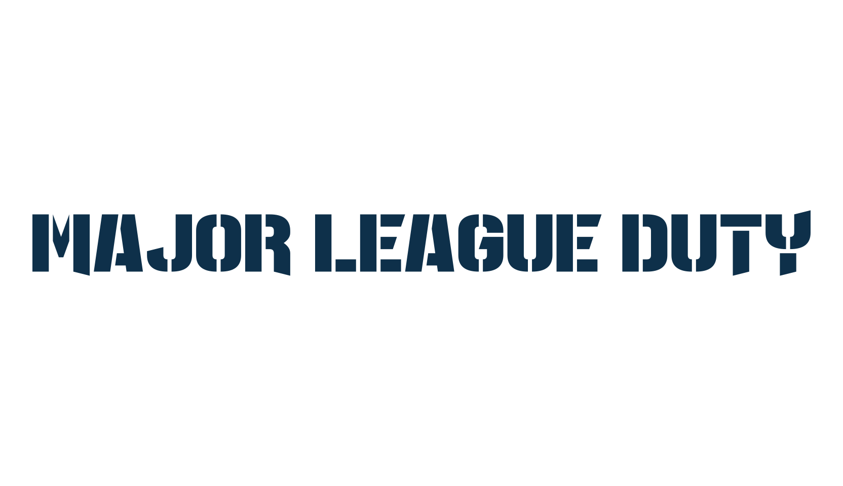 Major League Duty, fancy stencil, army decorative font preview