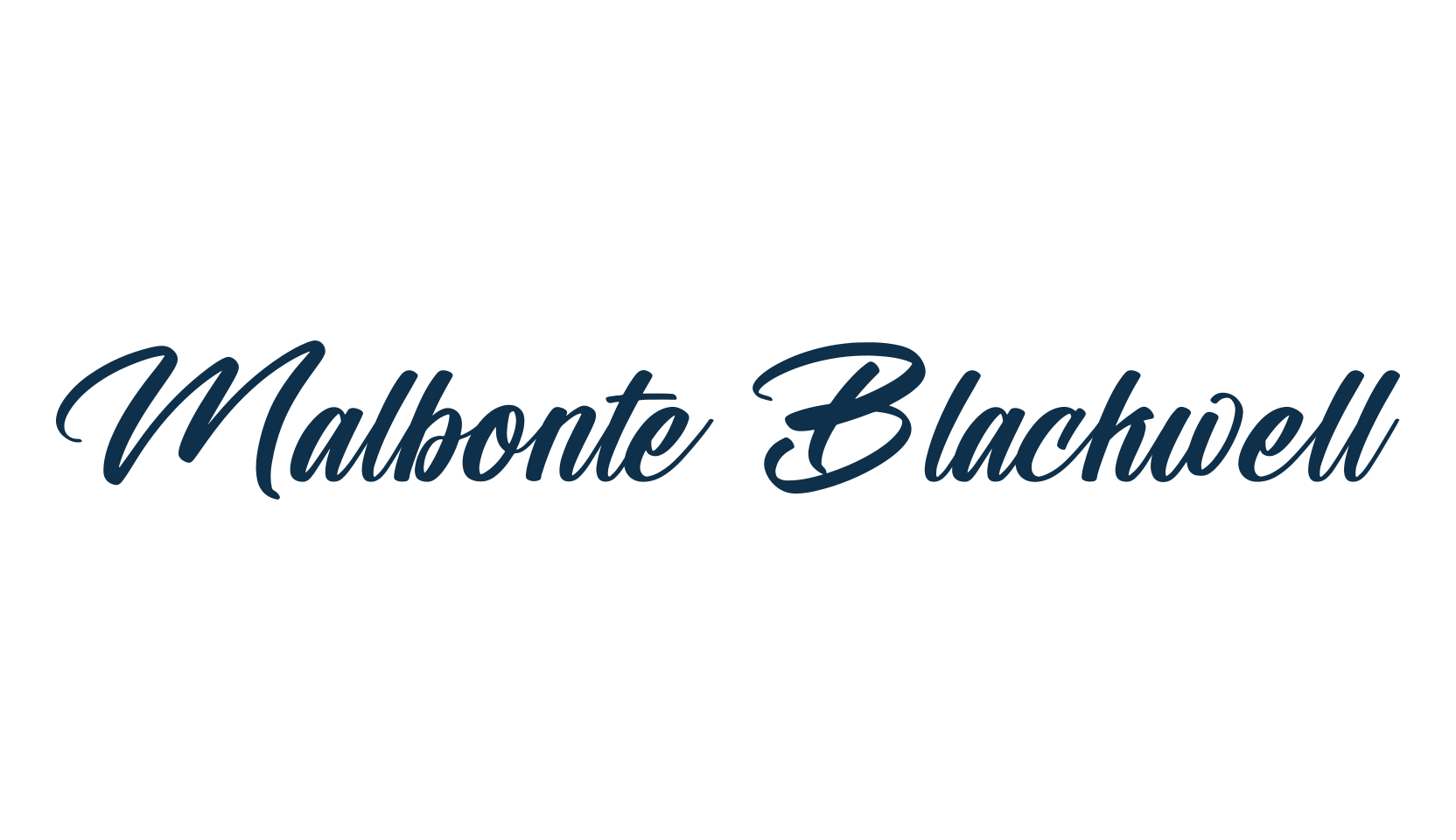 Malbonte Blackwell, calligraphy font preview