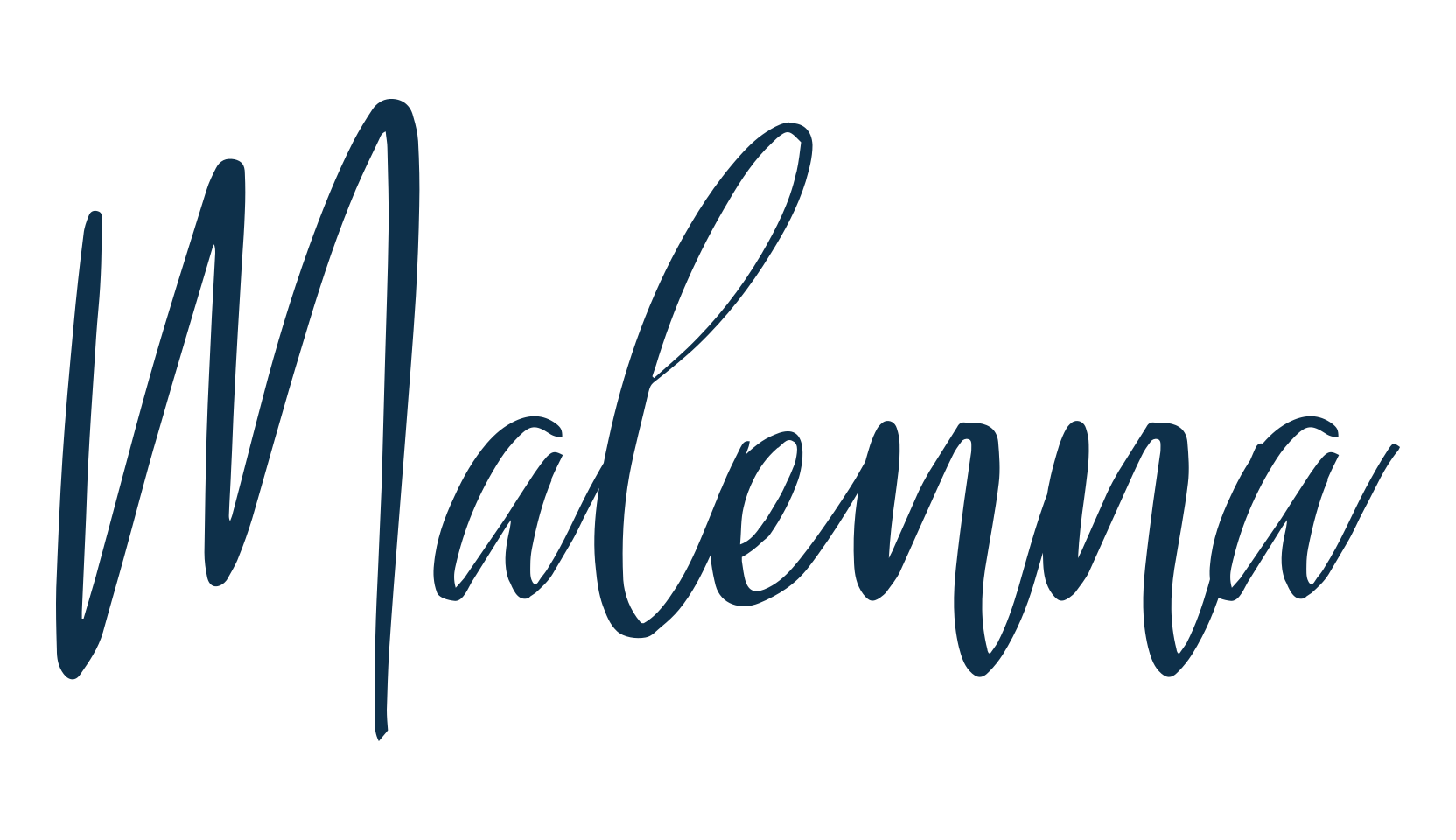 Malenna, script handwritten fancy decorative calligraphy font preview