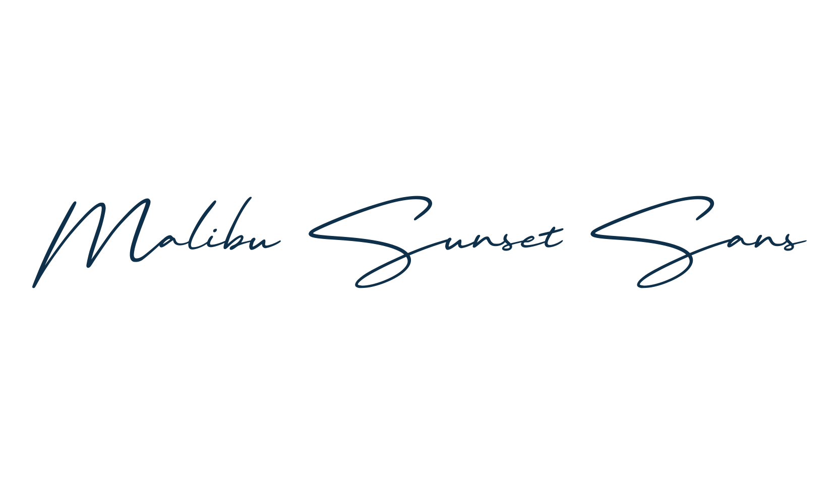 Malibu Sunset Sans, sans serif font preview