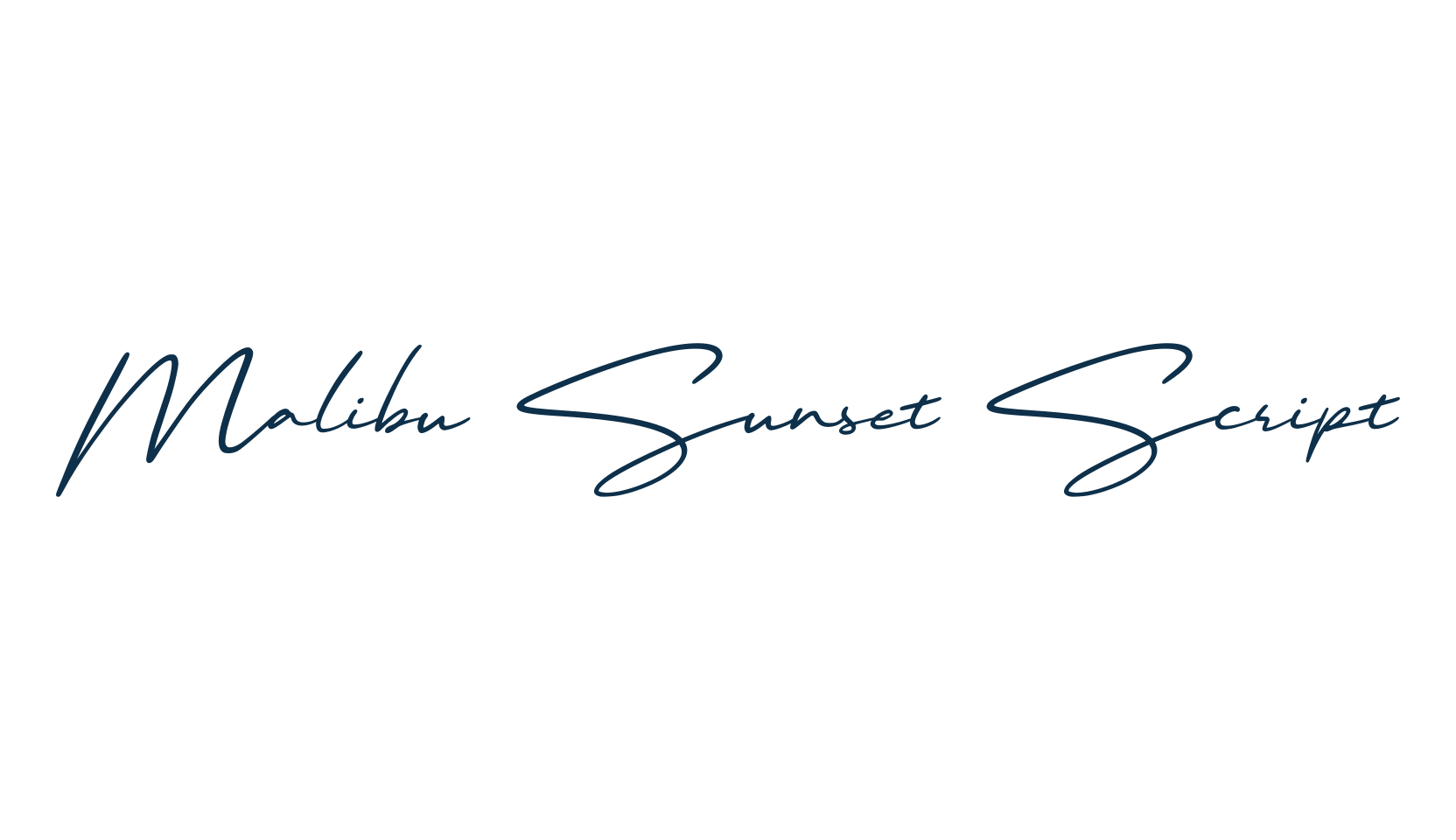 Malibu Sunset Script, script handwritten fancy decorative calligraphy font preview