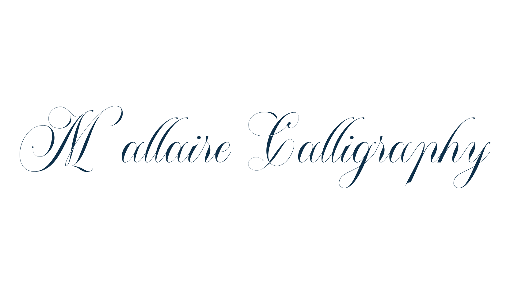 Mallaire Calligraphy, script calligraphy fancy decorative font preview