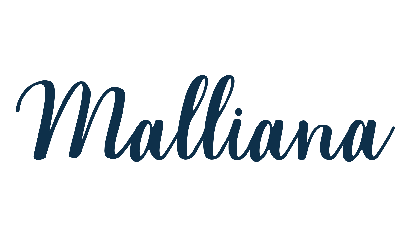 Malliana, calligraphy font preview