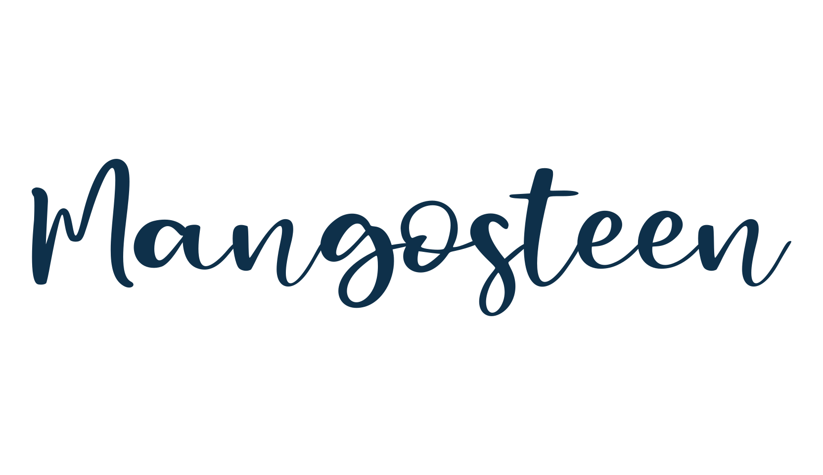 Mangosteen, script handwritten fancy decorative calligraphy font preview