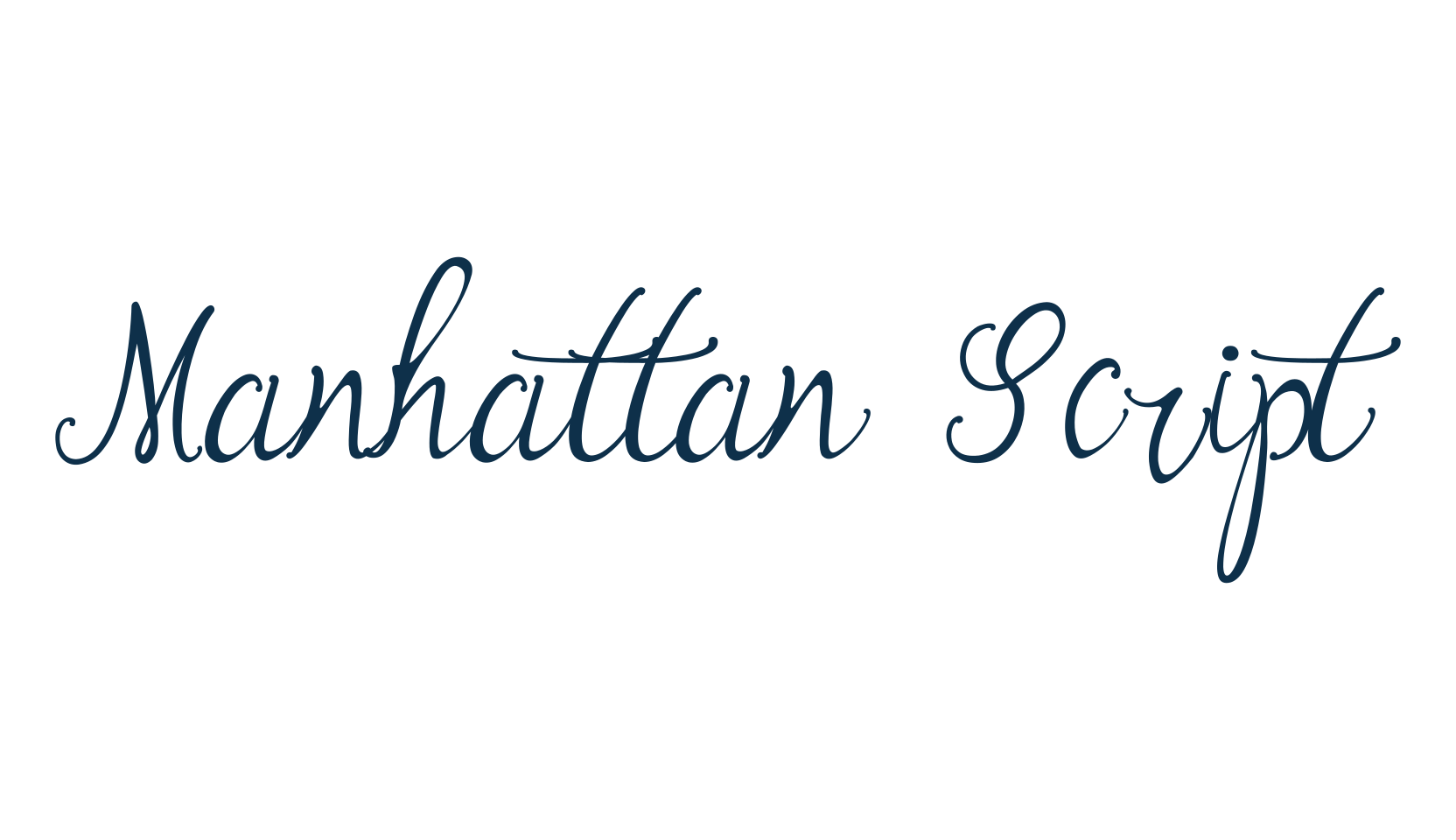 Manhattan Script, decorative font preview
