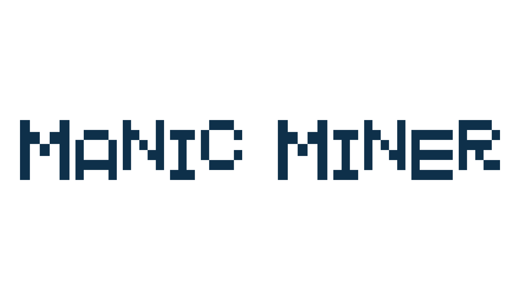 Manic Miner, techno square sci-fi font preview