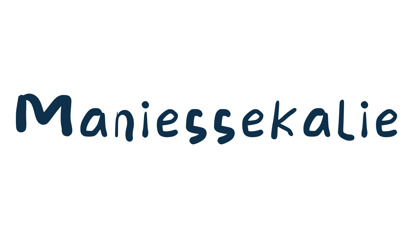 Maniessekalie, fancy cartoon decorative comic font preview