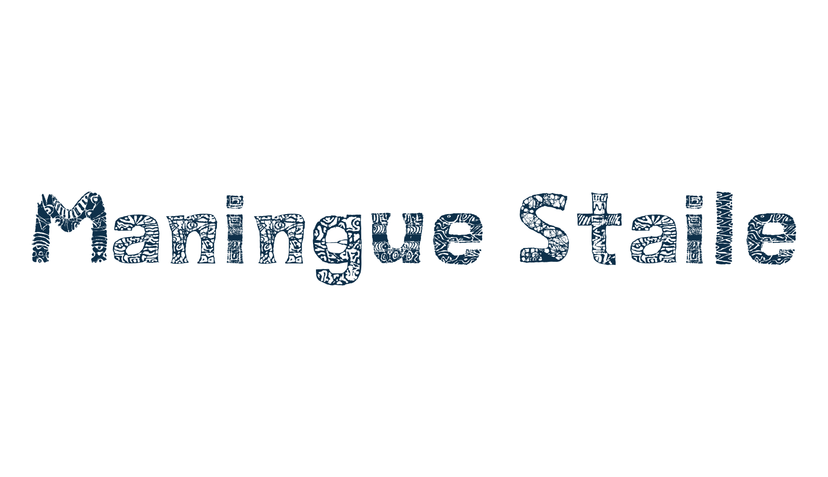 Maningue Staile, fancy decorative font preview