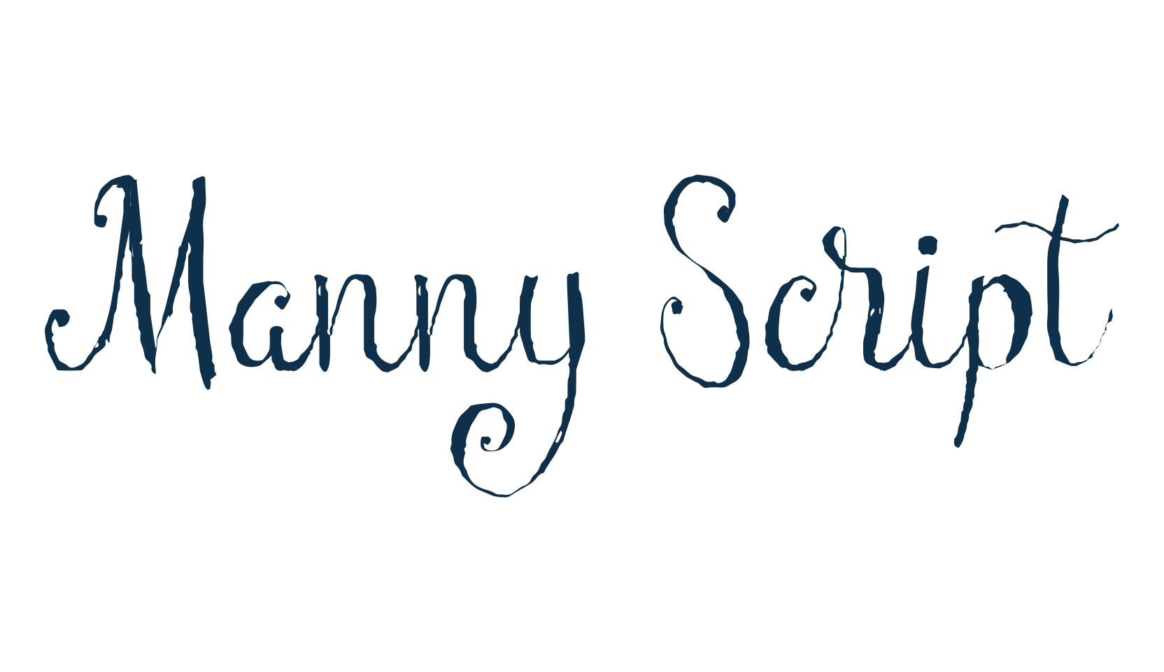 Manny Script, fancy various decorative script calligraphy font preview
