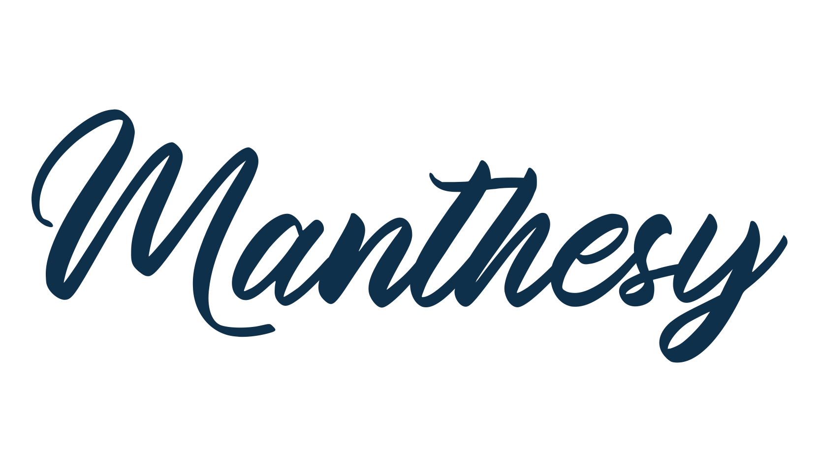 Manthesy, script calligraphy fancy decorative font preview