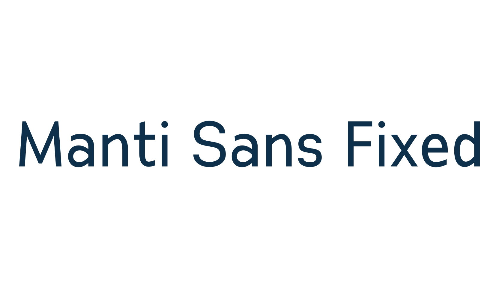 Manti Sans Fixed, fixed width font preview