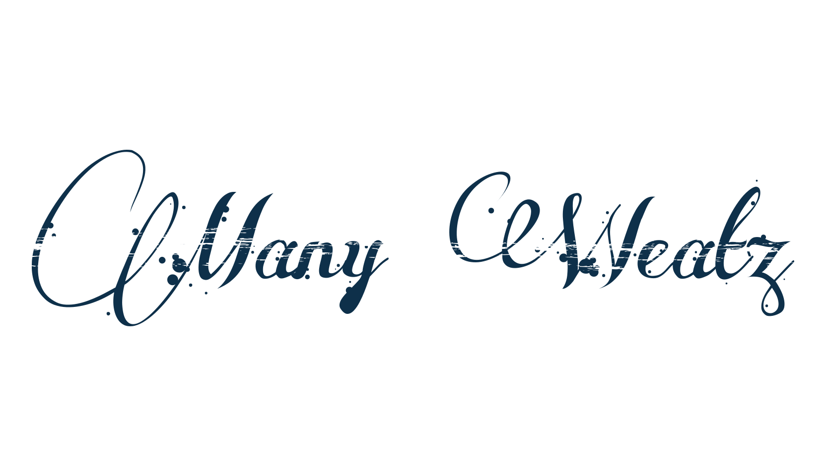 Many Weatz, script calligraphy fancy decorative font preview