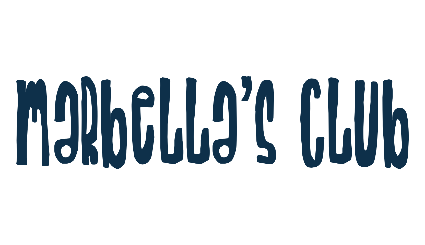 Marbella's Club, fancy cartoon decorative font preview