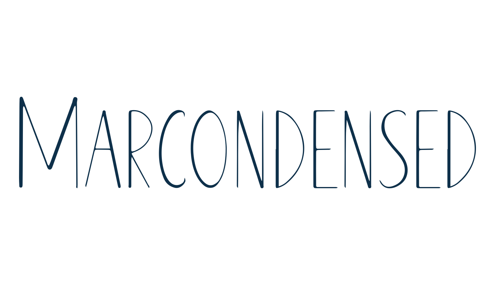 Marcondensed, handwriting font preview