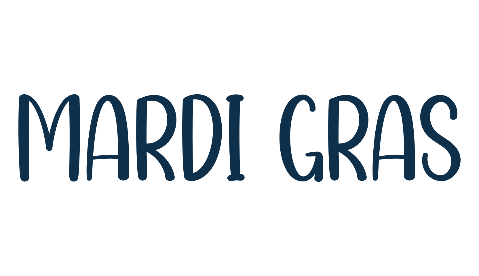 Mardi Gras, handwriting font preview