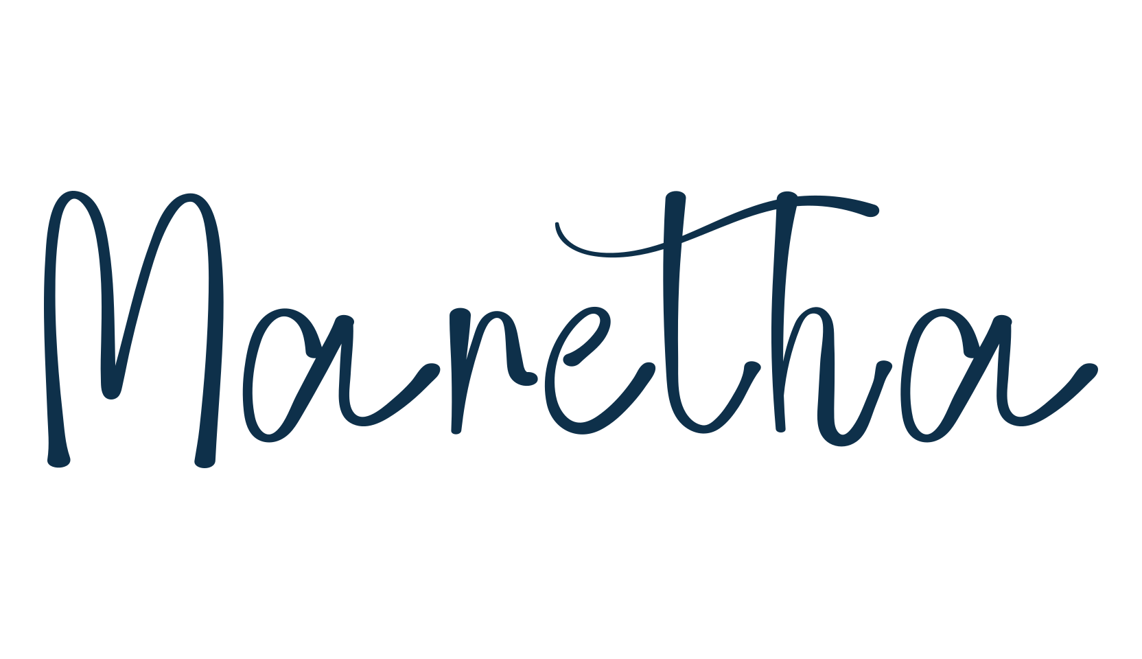 Maretha, script handwritten fancy decorative calligraphy font preview