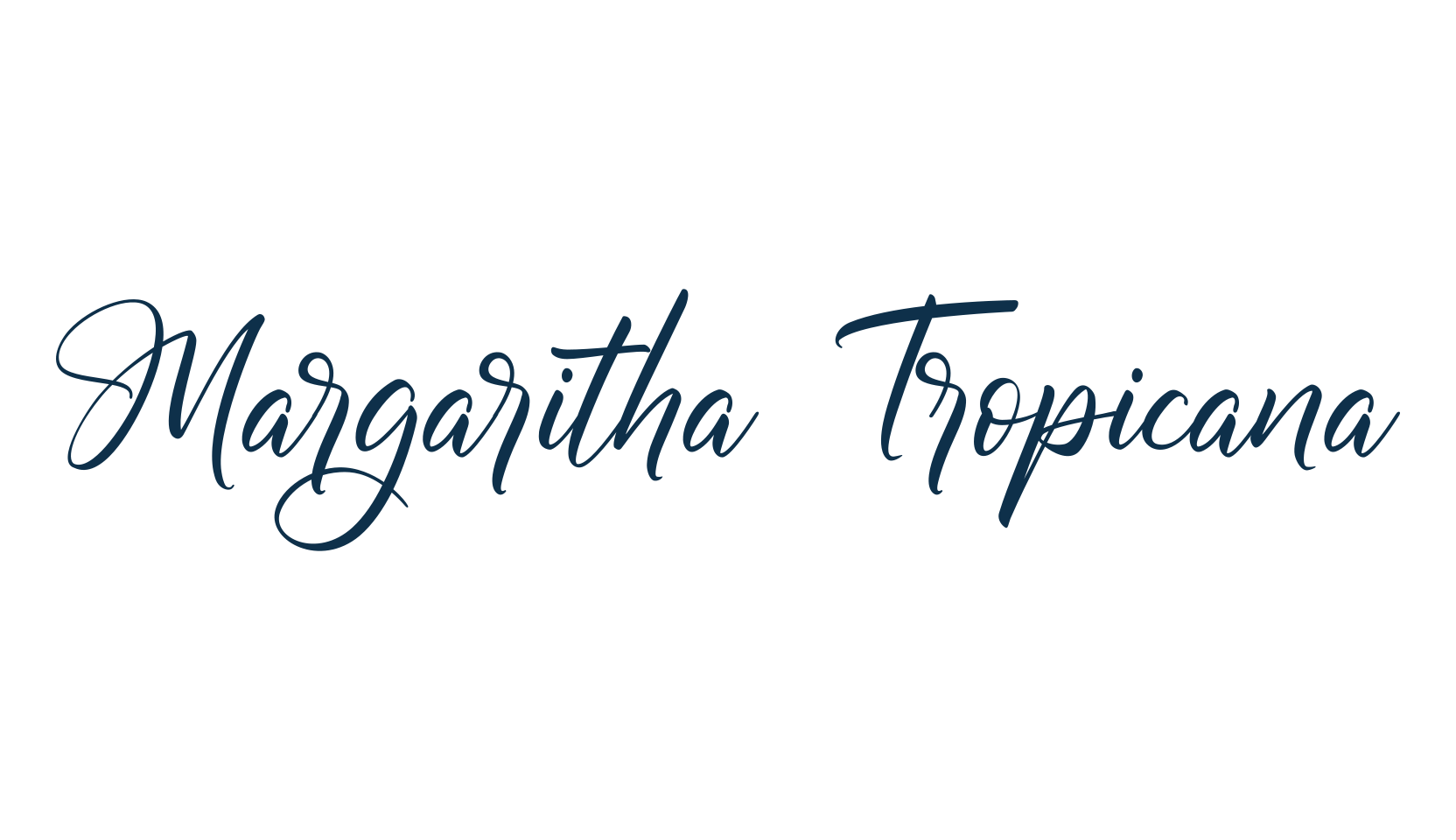 Margaritha Tropicana, script calligraphy fancy decorative font preview