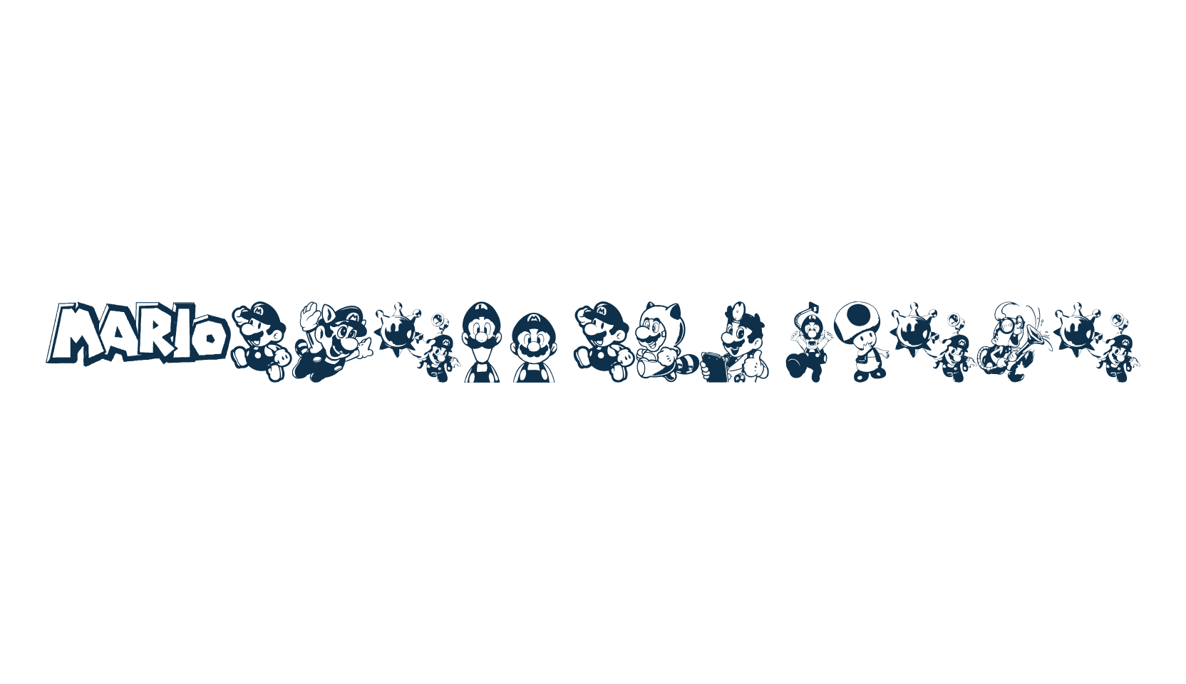 Mario and Luigi, display market font preview
