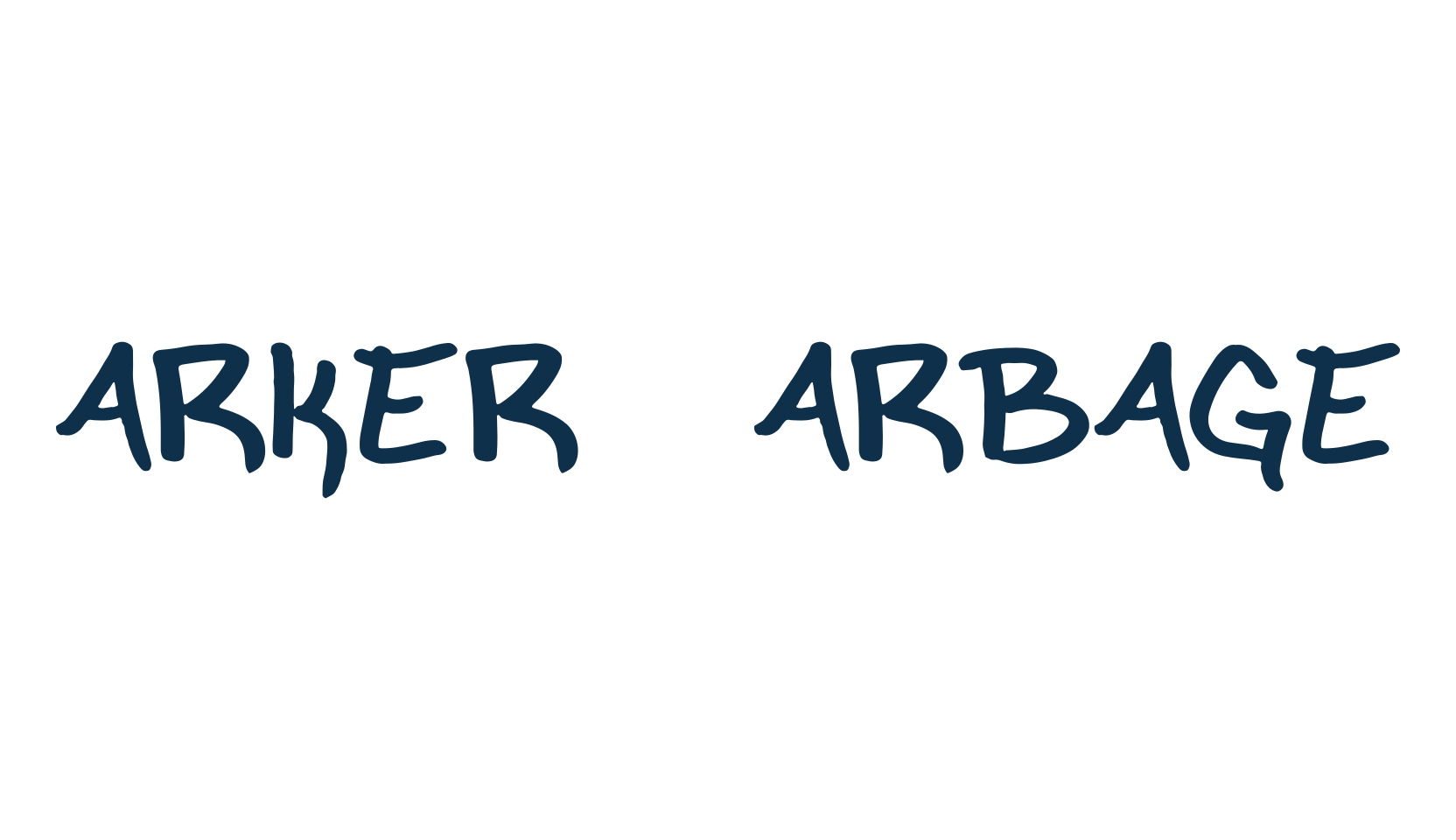 Marker Garbage, script handwritten fancy decorative calligraphy font preview