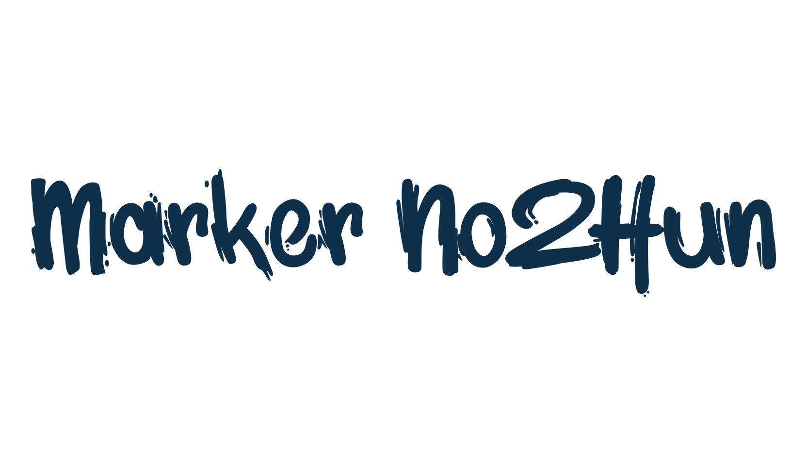 Marker No2Hun, script graffiti fancy decorative calligraphy font preview