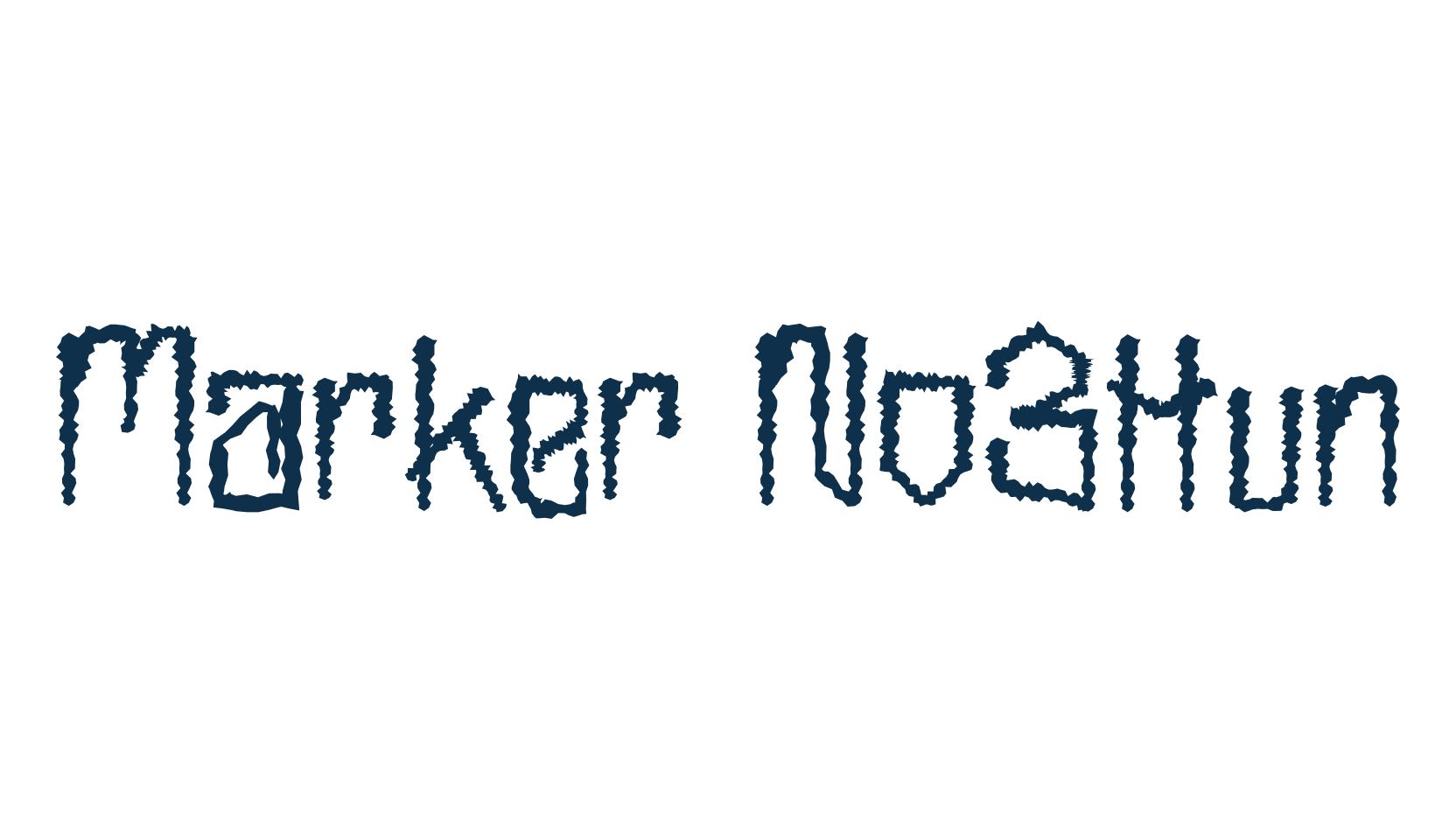 Marker No3Hun, script graffiti fancy decorative calligraphy font preview