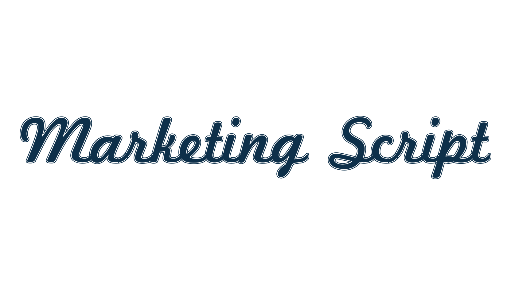 Marketing Script, various font preview