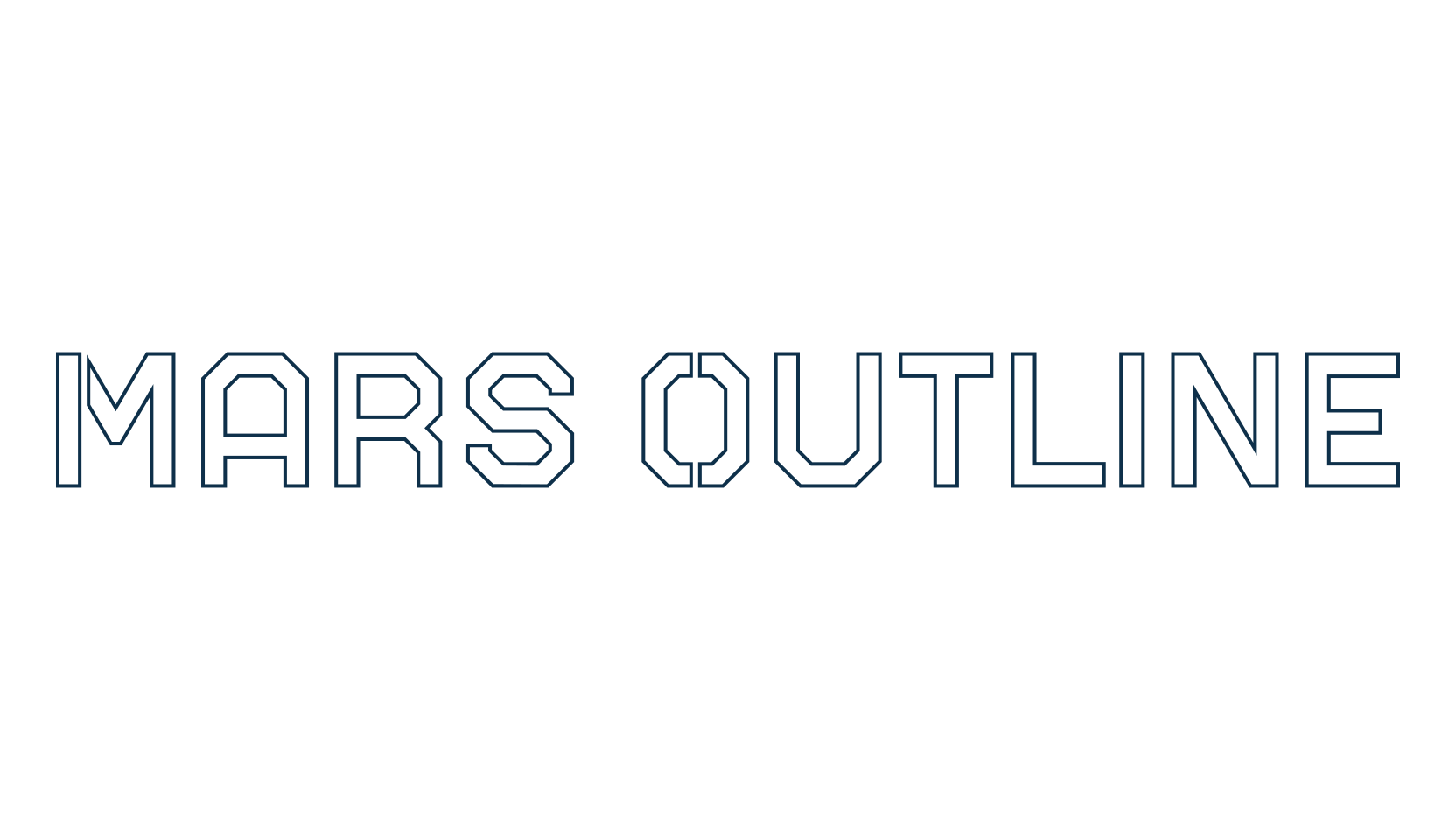 Mars Outline, fancy stencil, army decorative font preview