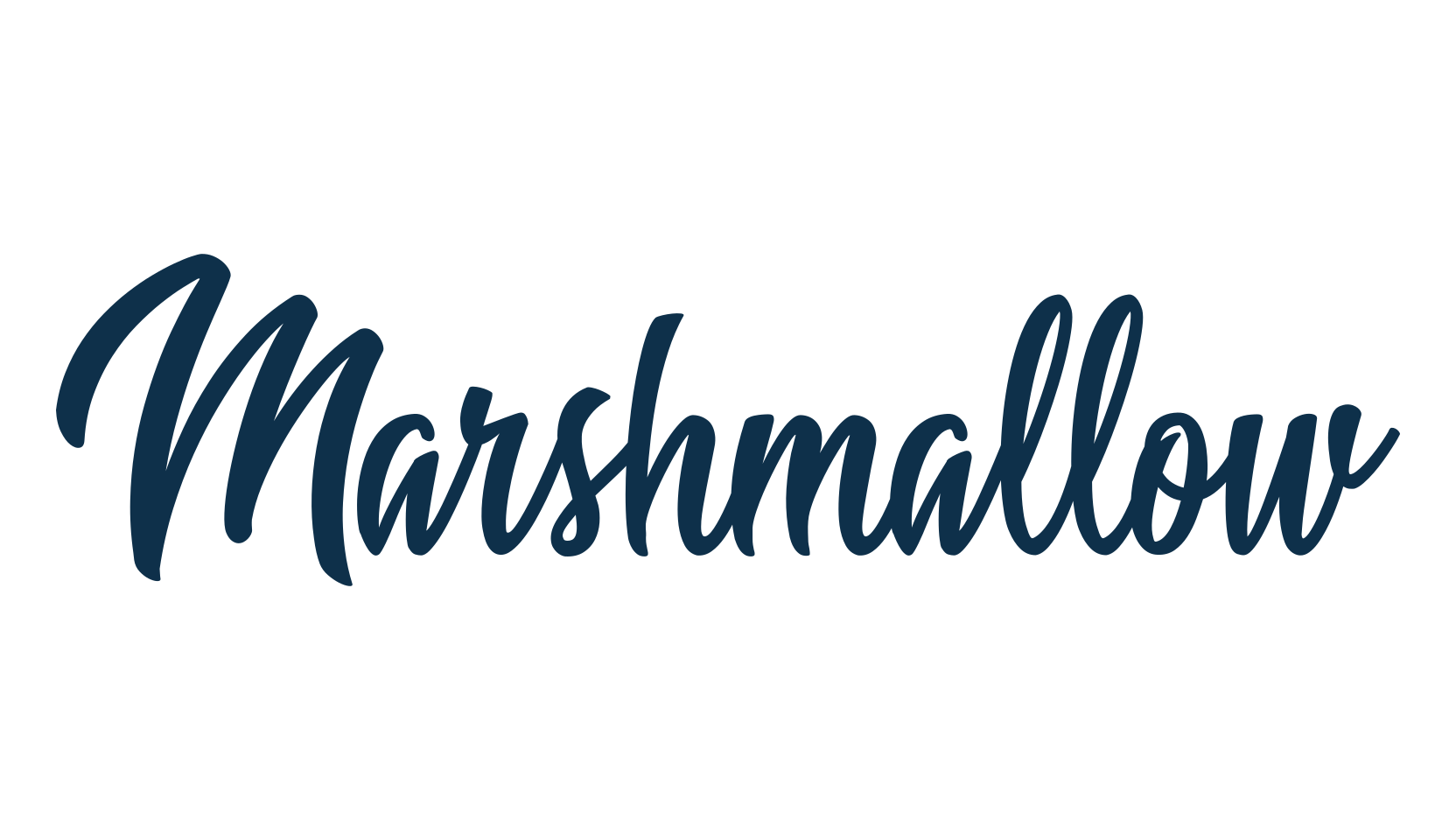 Marshmallow (marshmallow), script calligraphy fancy decorative font preview