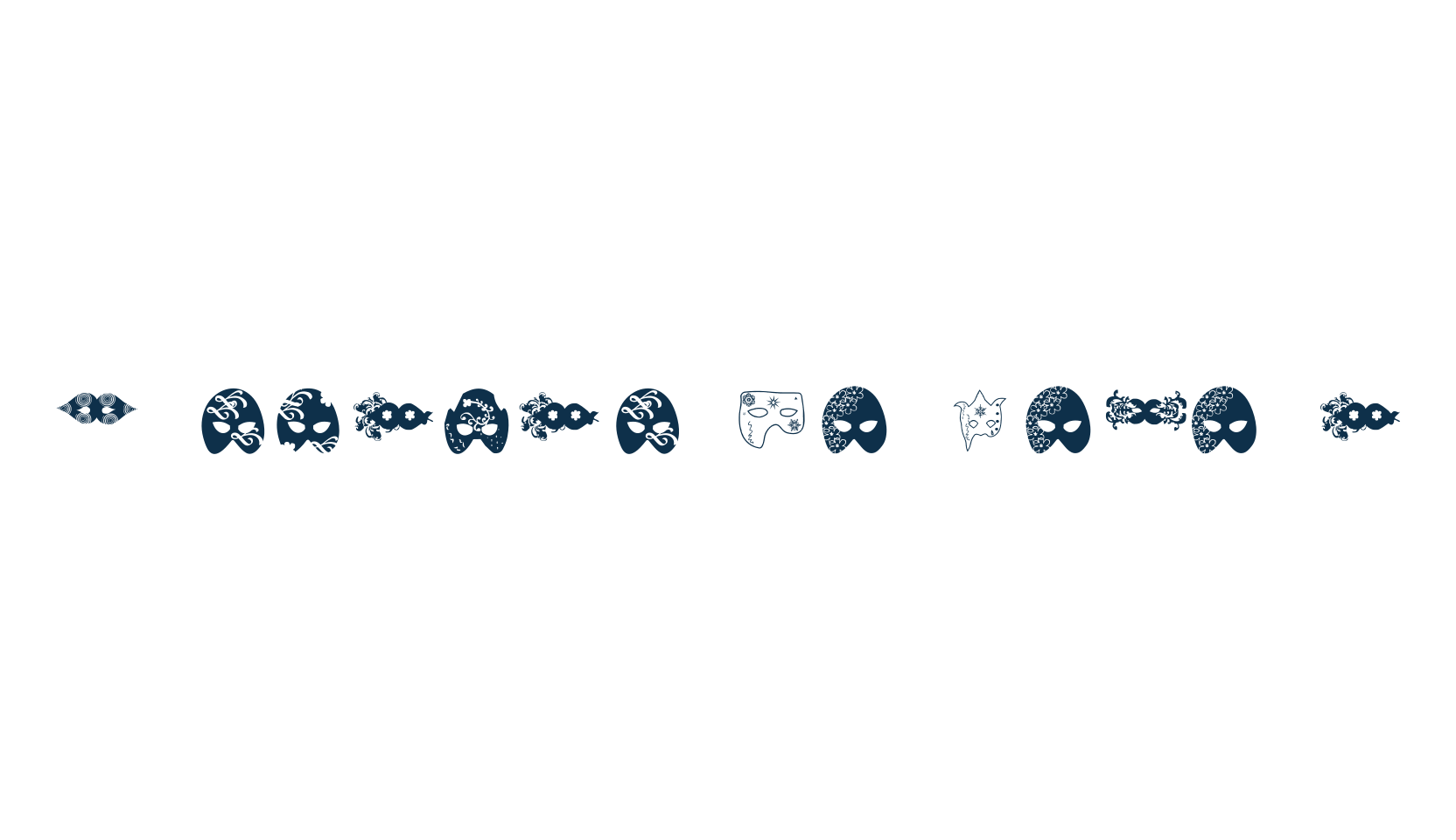 Máscaras de Veneza, fancy decorative font preview