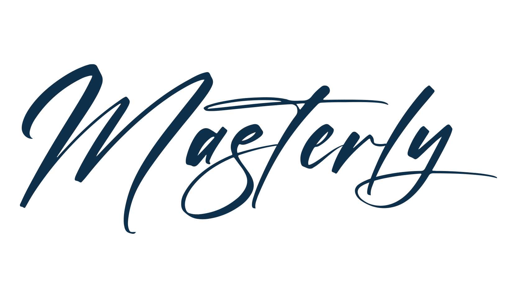 Masterly, script handwritten fancy decorative calligraphy font preview