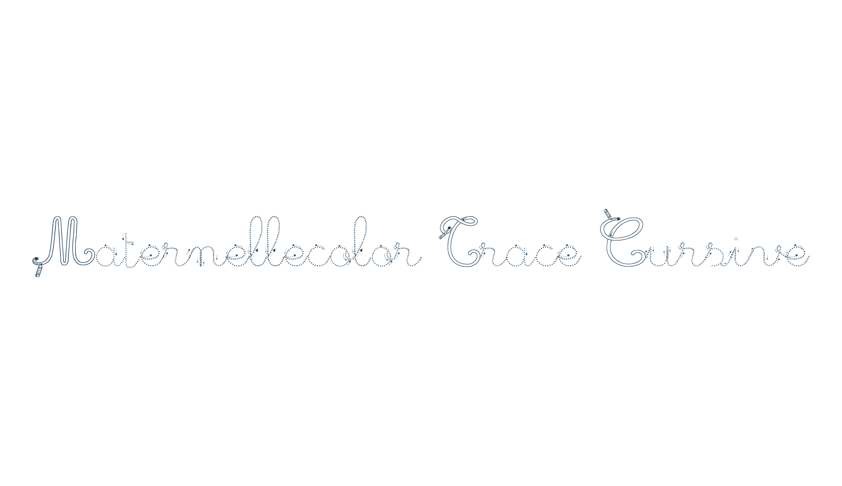 Maternellecolor Trace Cursive, school font preview