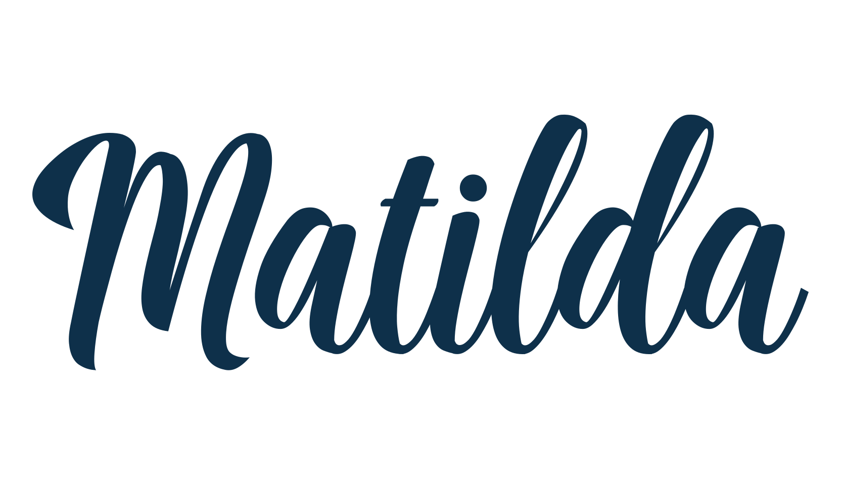 Matilda, script calligraphy fancy decorative font preview