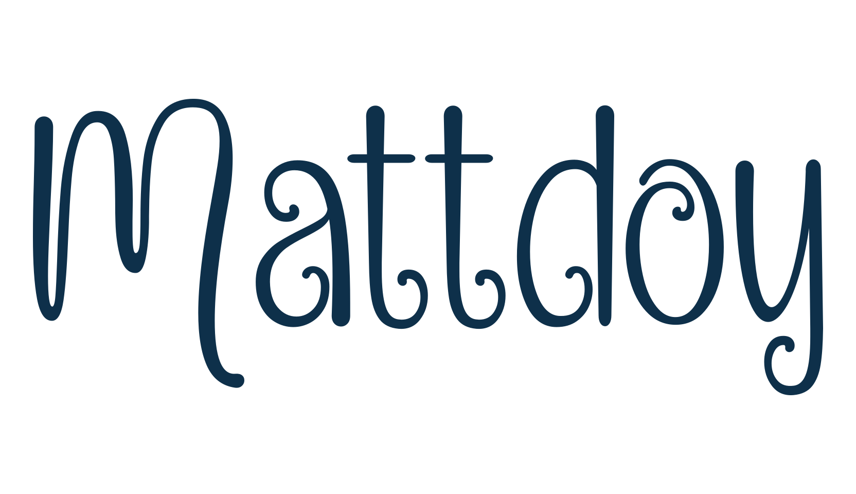 Mattdoy, fancy curly decorative font preview