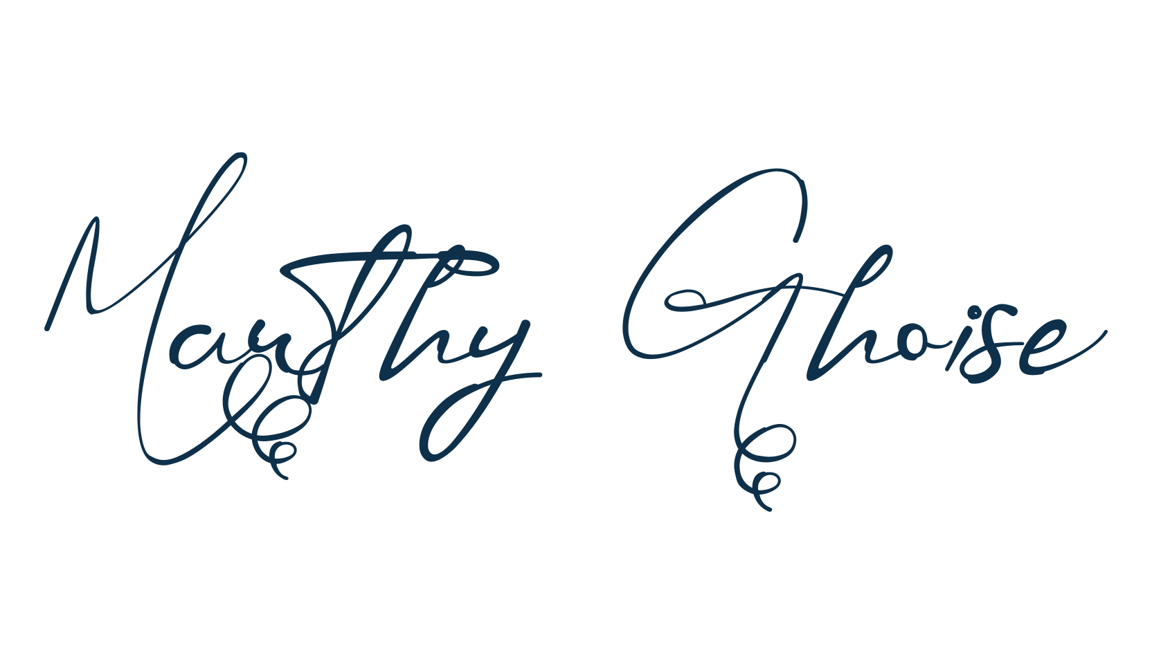 Mauthy Ghoise, script calligraphy fancy decorative font preview