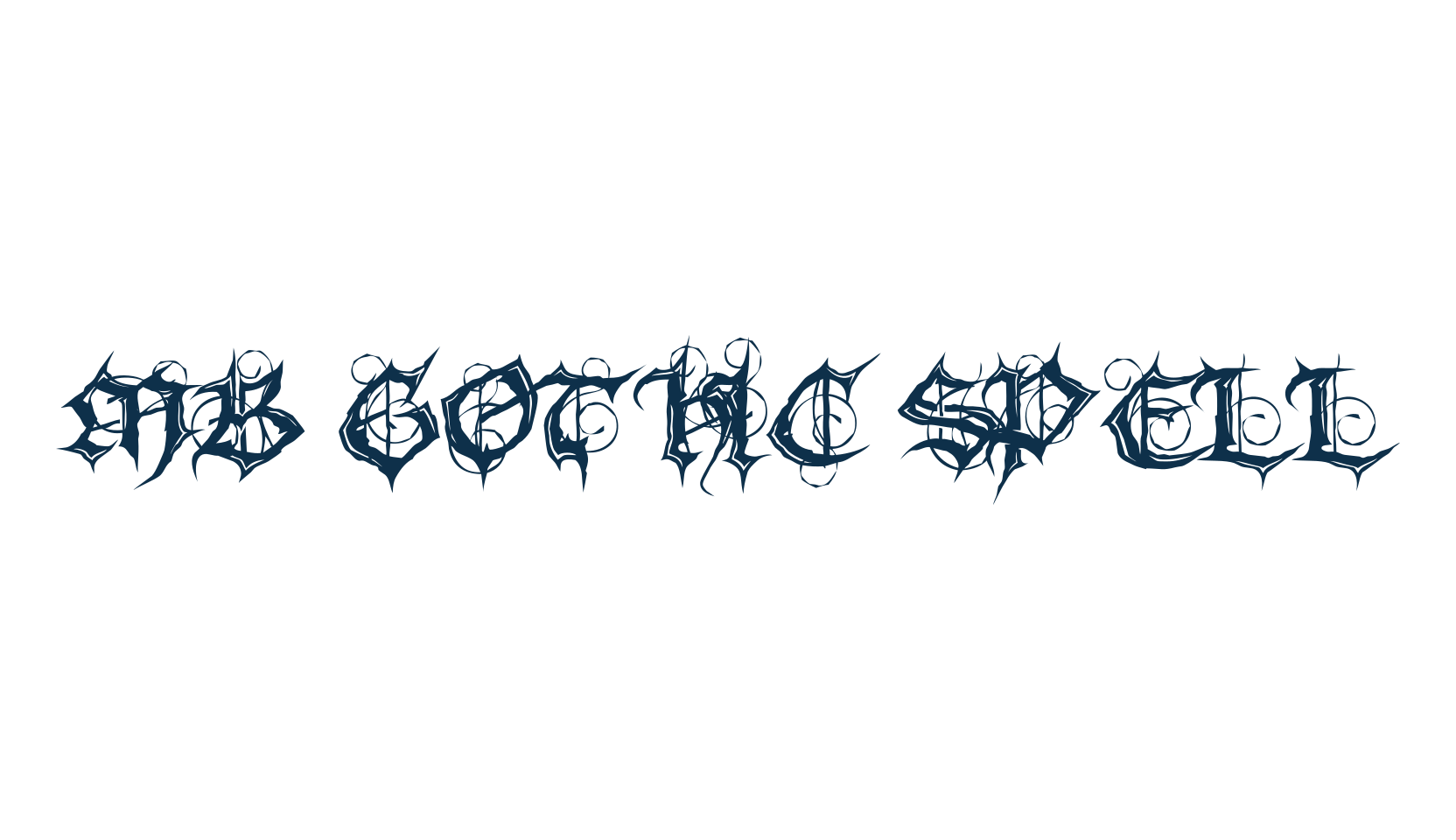 MB Gothic Spell, gothic modern font preview