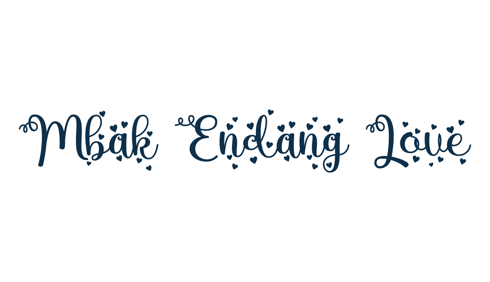 Mbak Endang Love, display market font preview