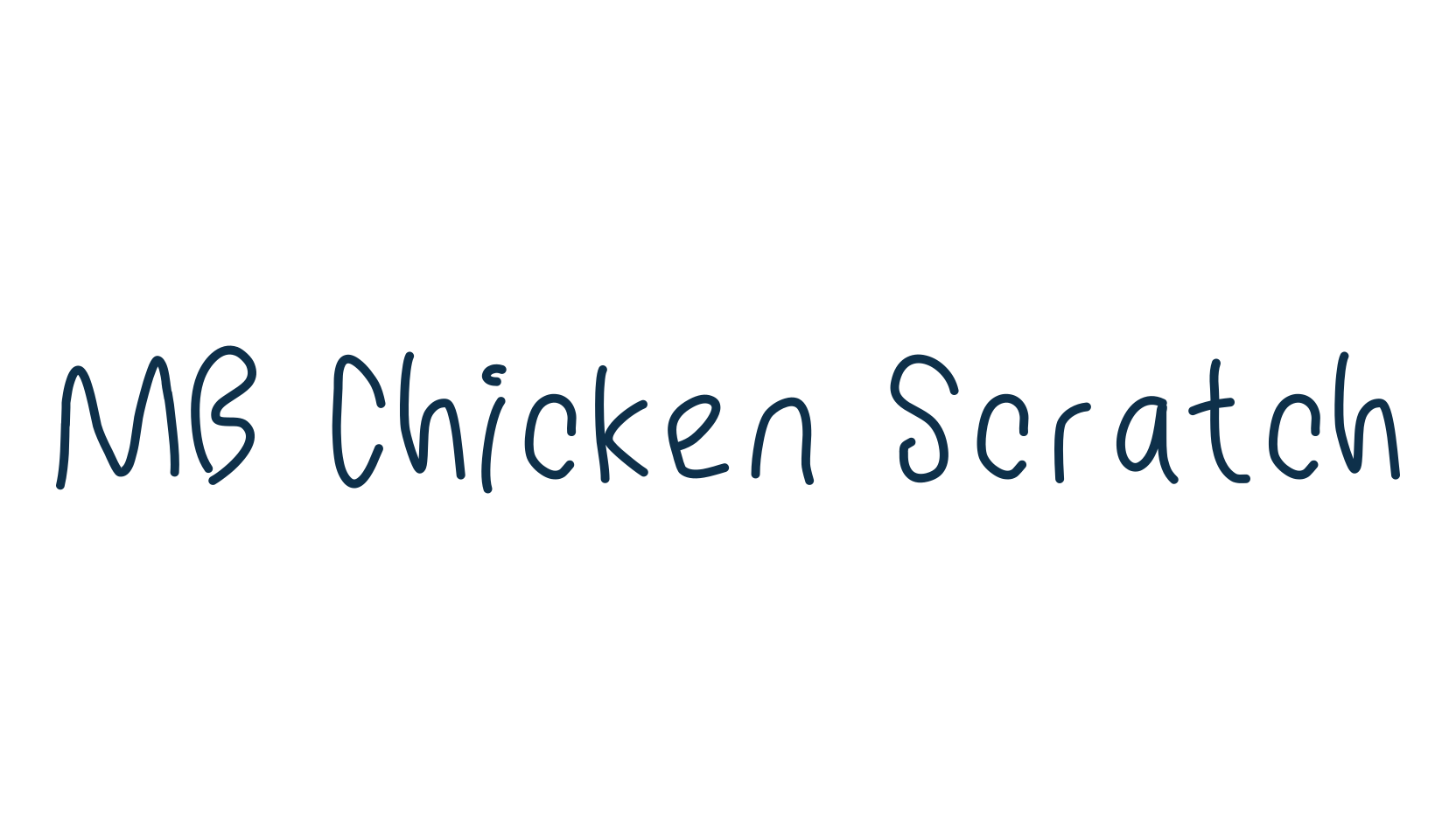 MB Chicken Scratch, handwriting font preview