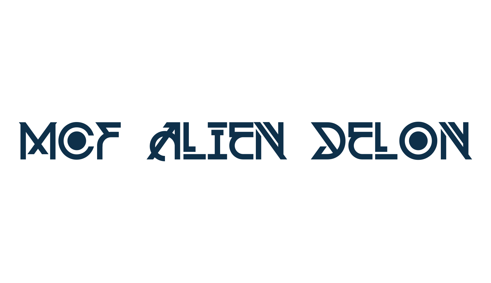 MCF Alien Delon, fancy various techno sci-fi font preview