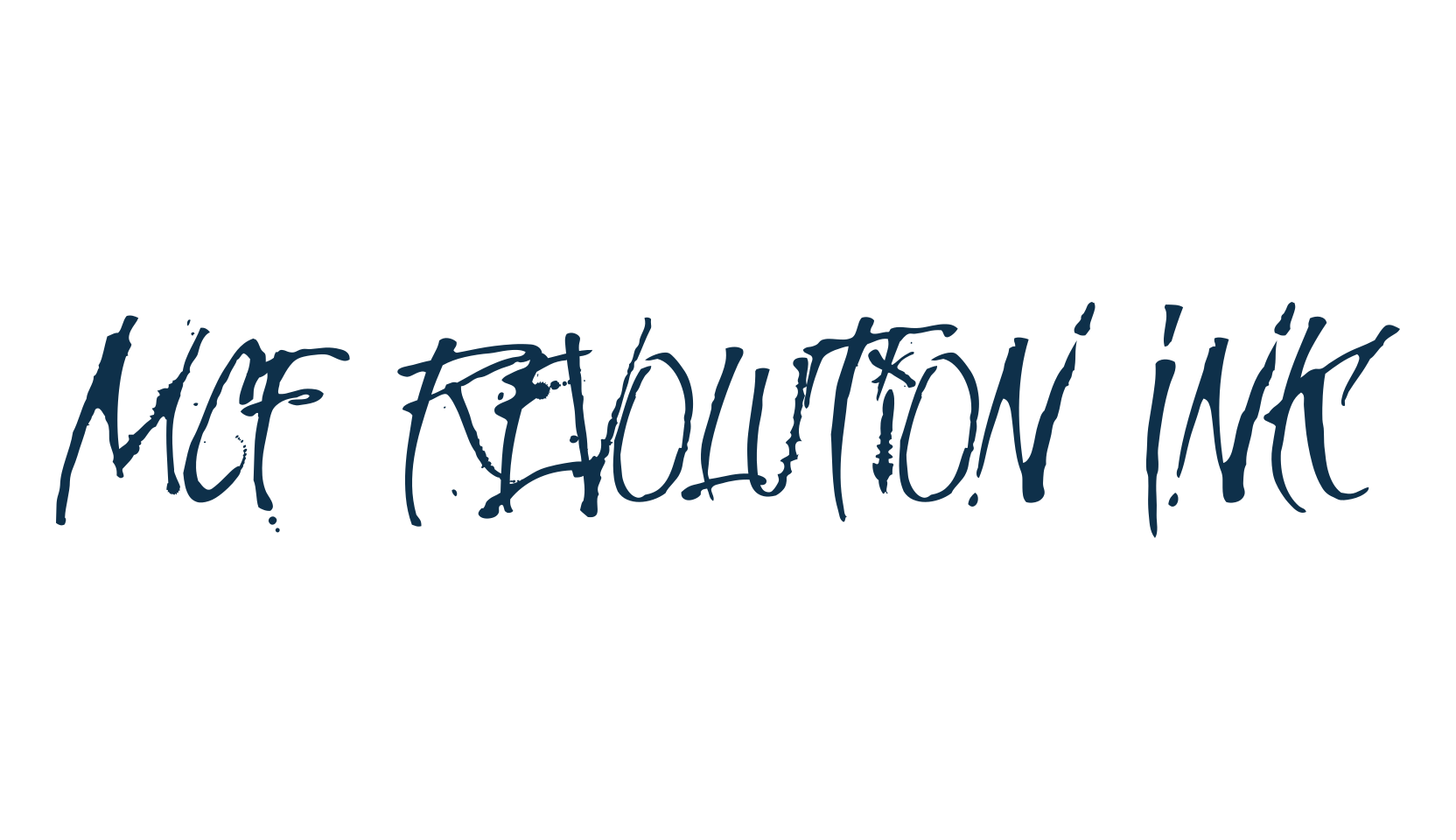 MCF Revolution Ink, script trash fancy decorative calligraphy font preview