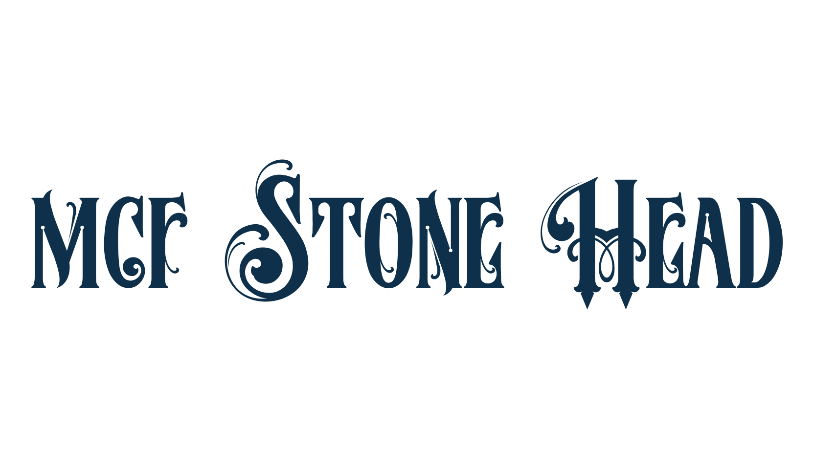MCF Stone Head, fancy retro decorative font preview