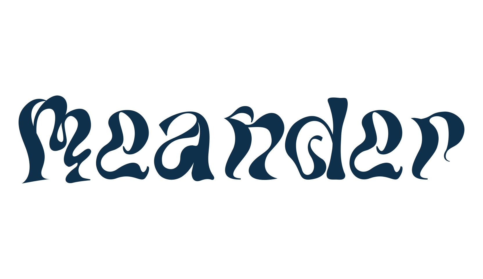 Meander, fancy groovy decorative font preview