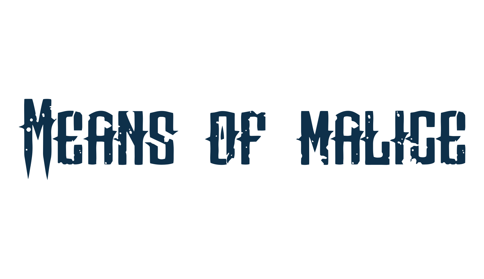 Means of malice, gothic modern font preview