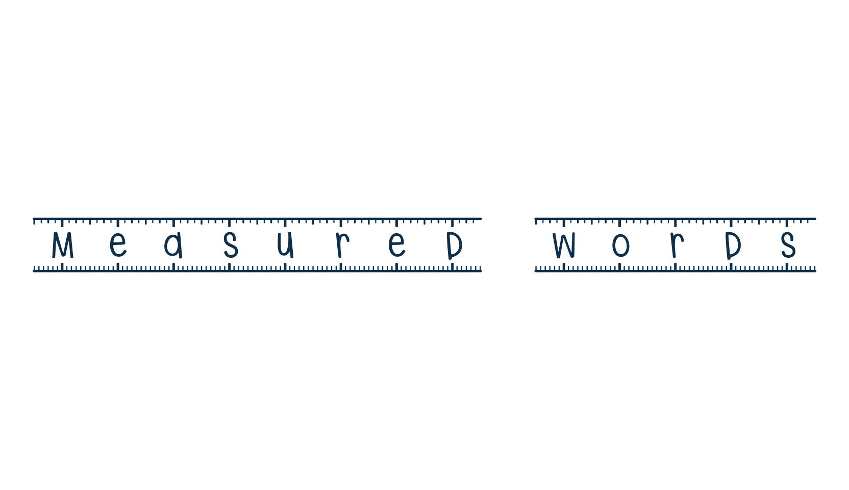 Measured Words, fancy decorative font preview