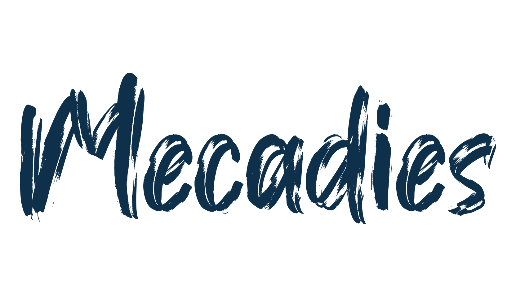 Mecadies, script brush fancy decorative calligraphy font preview