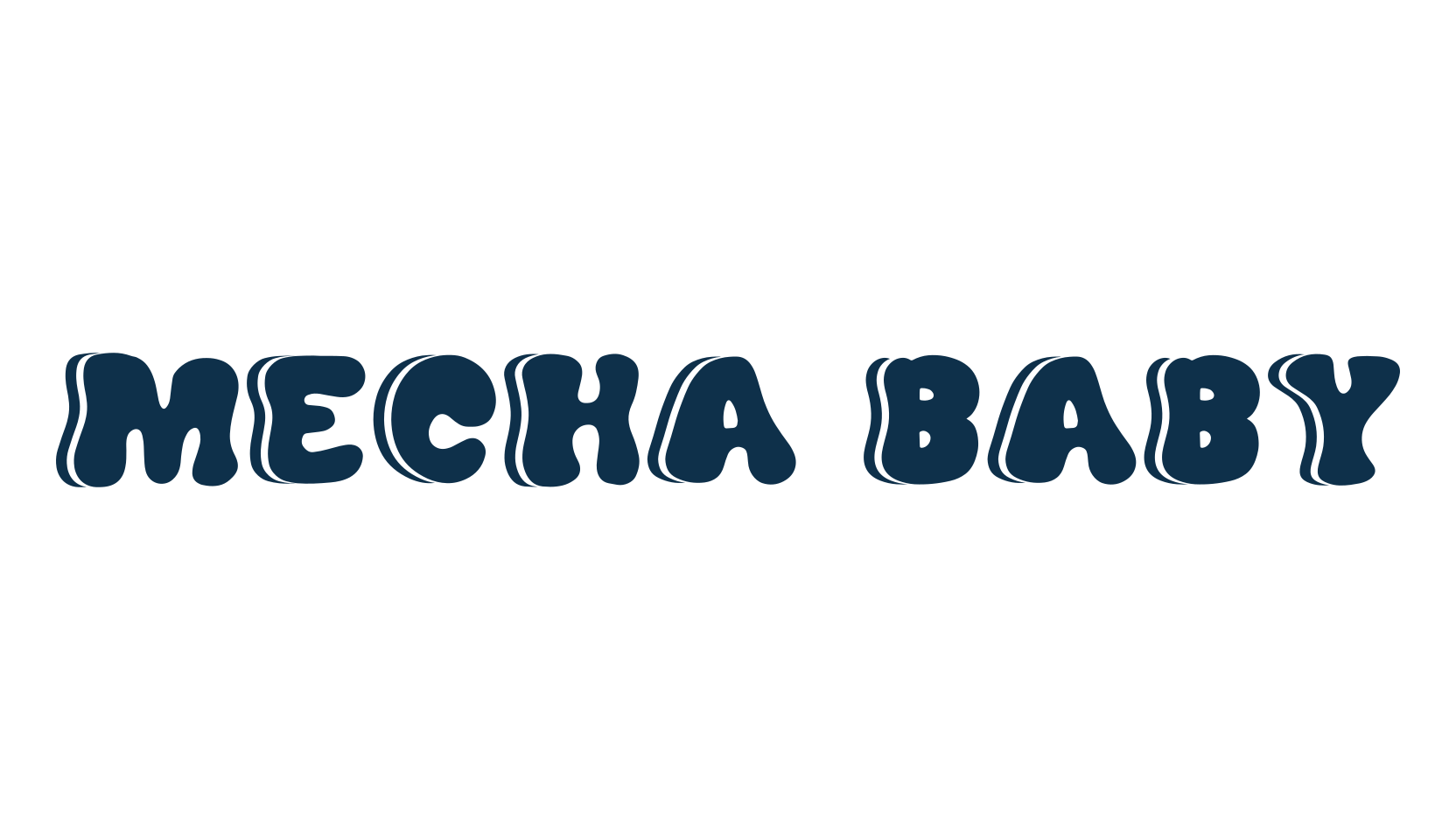 Mecha Baby, fancy groovy decorative font preview
