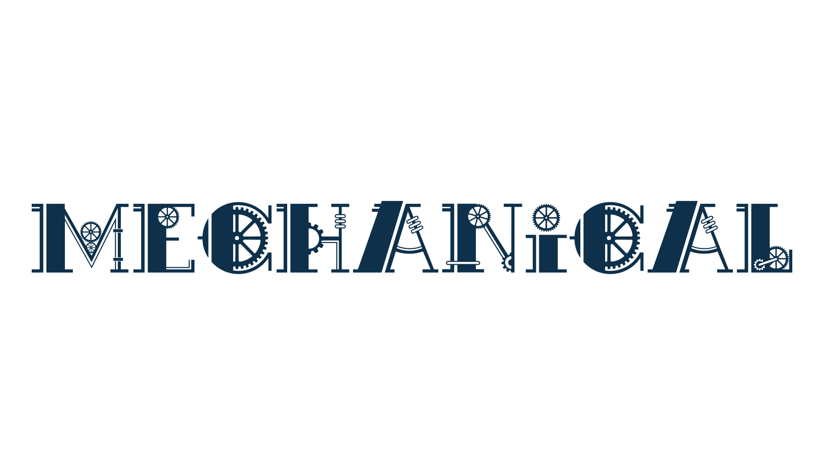 Mechanical, decorative font preview