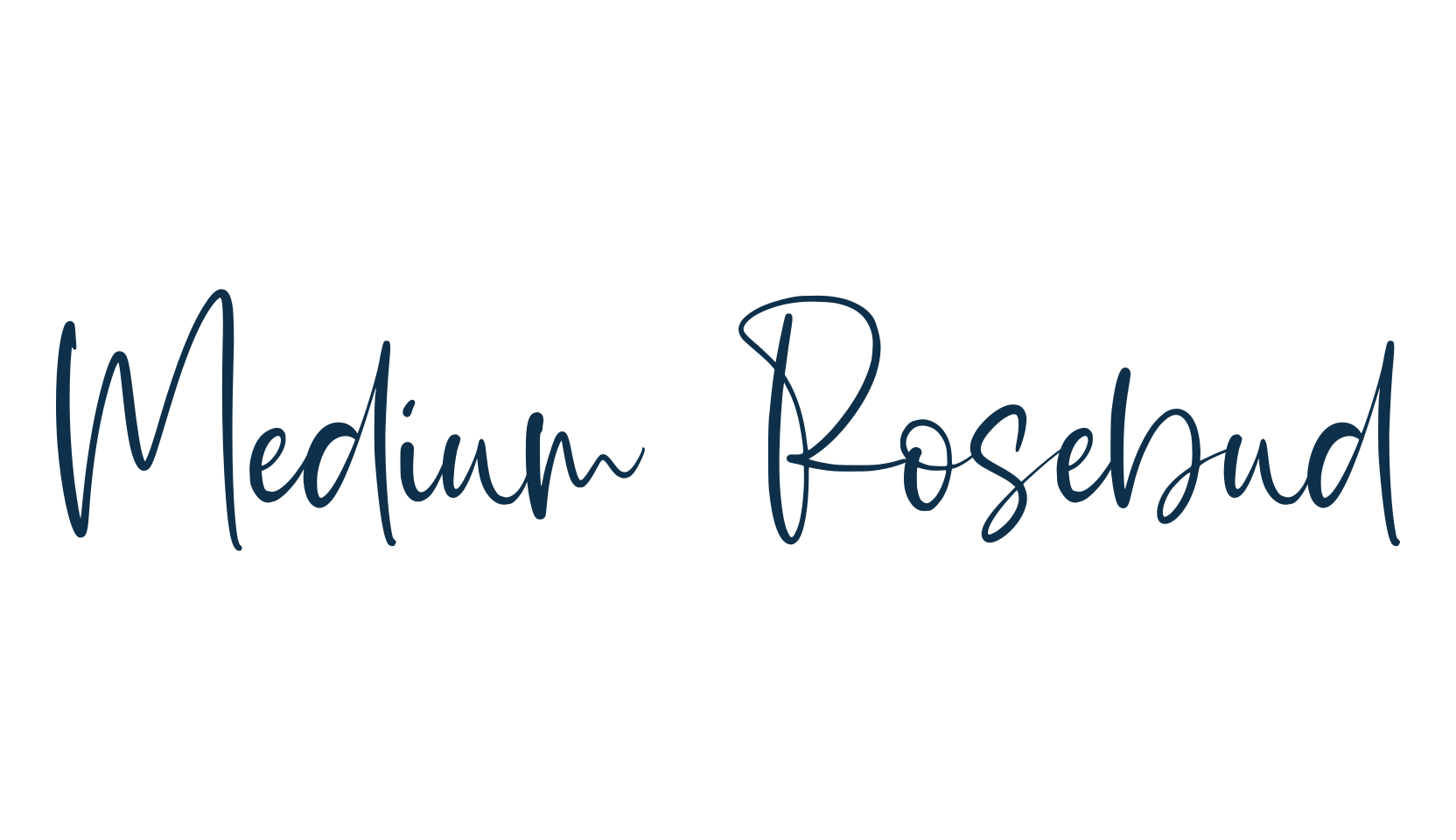 Medium Rosebud, script handwritten fancy decorative calligraphy font preview