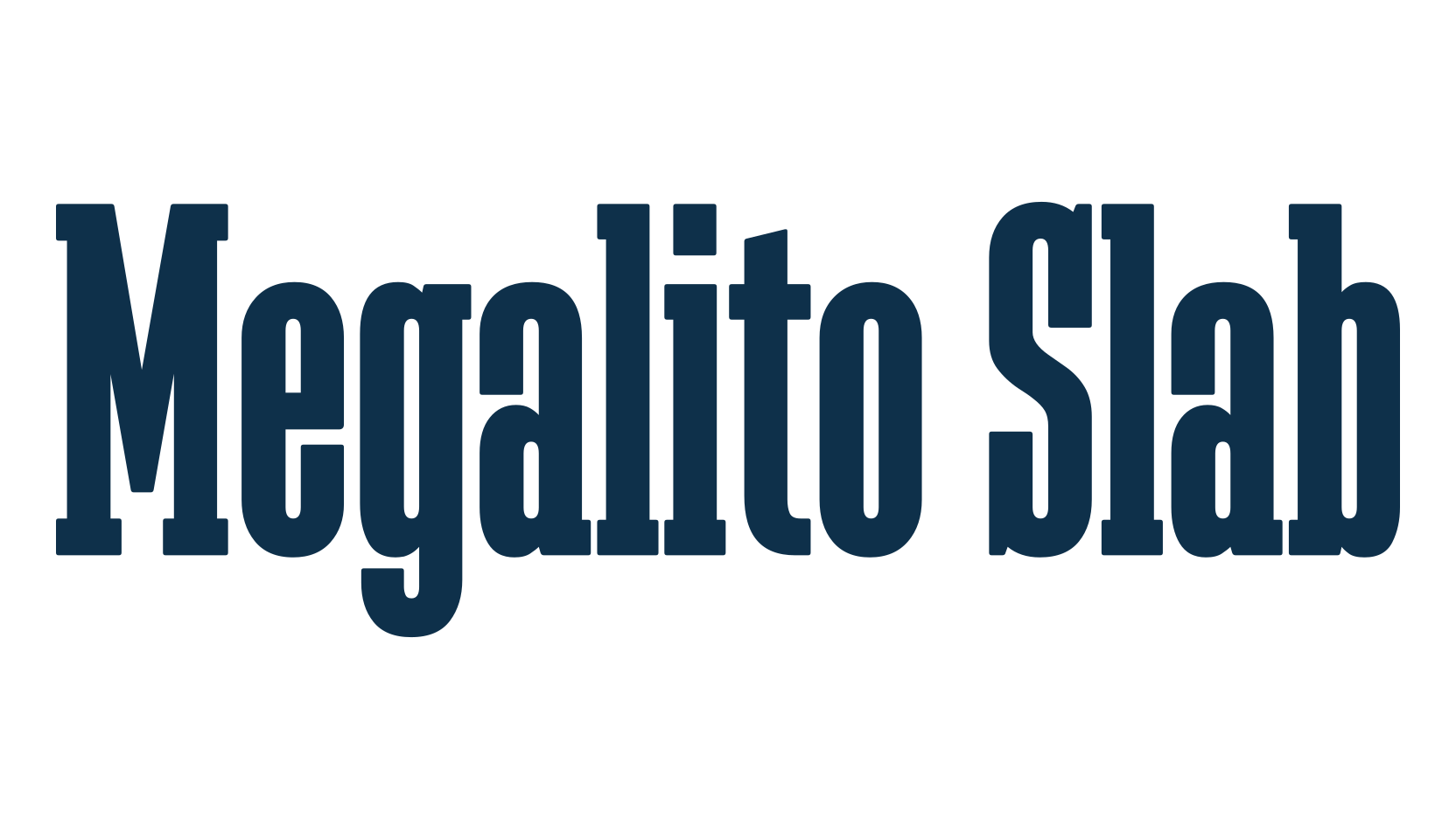 Megalito Slab, basic serif font preview